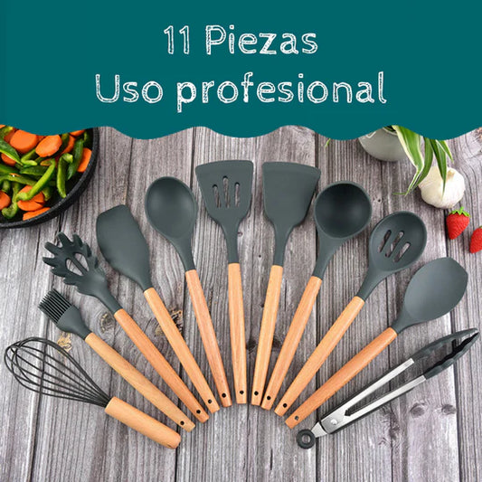 Set de 11 Utensilios de Cocina ProResist® - Alta Resistencia para Chefs en Casa